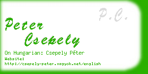 peter csepely business card